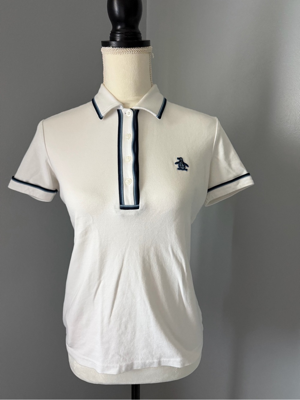Original Penguin White Polo with Navy Trim